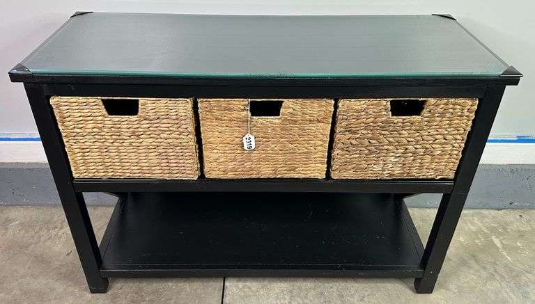 Black Entry Table With Baskets image