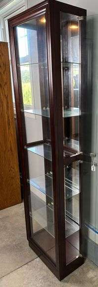 Wood and Glass Lighted Curio Cabinet image