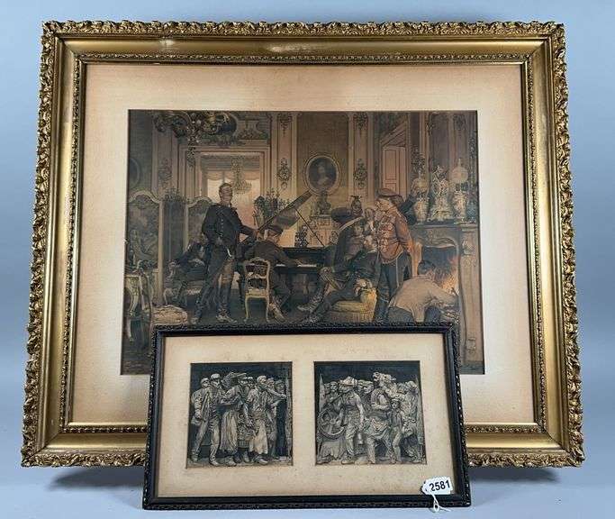 (2) Framed Vintage Illustrations image