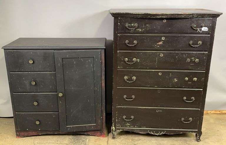 Pair of Black Wooden Cabinets image