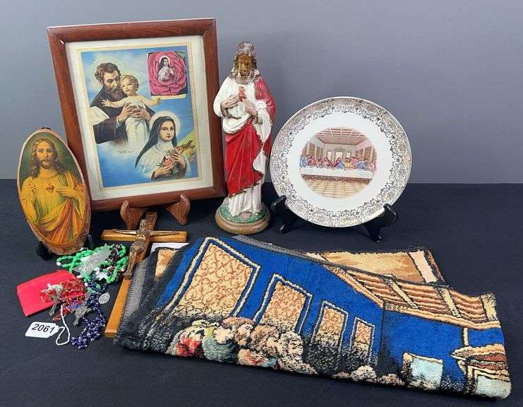 Rosaries, Porcelain Jesus Statue, Crucifix & Misc. Religious Home Decor image