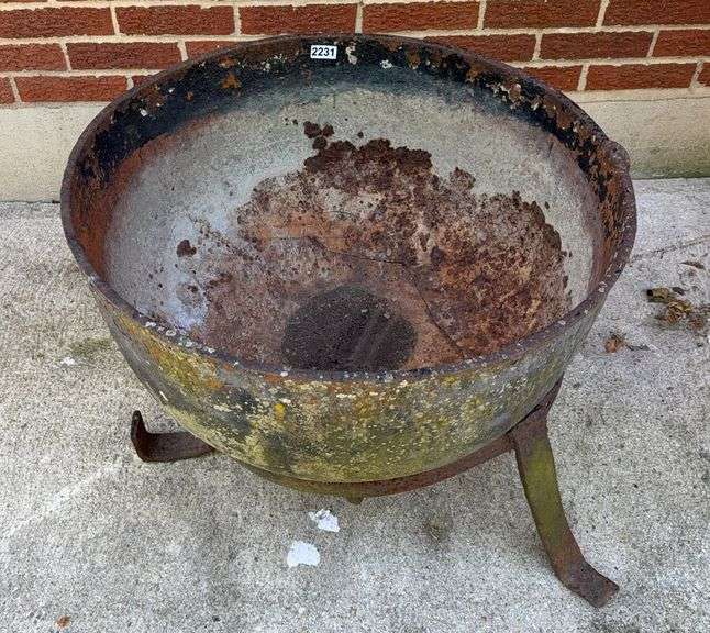 Large Cast Iron Cauldron & Stand image