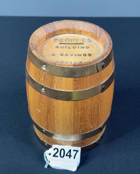 Peoples Building & Savings Association Piggy Bank Barrel image