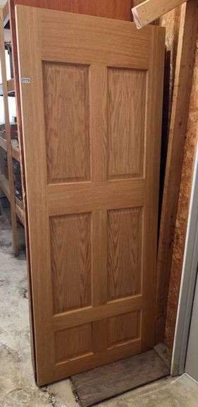 (4) Oak Door Slabs & One Folding Table image