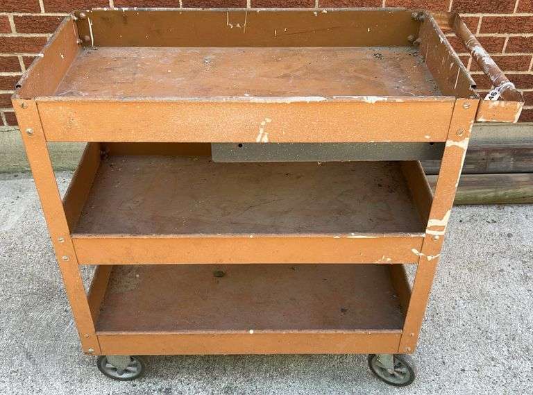 Rolling Metal Cart w Drawer image