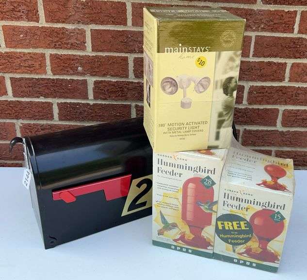Mailbox, Motion Security Light, & Hummingbird Feeders image