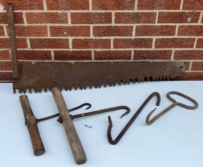 Meat Hanging Hooks and Saw image