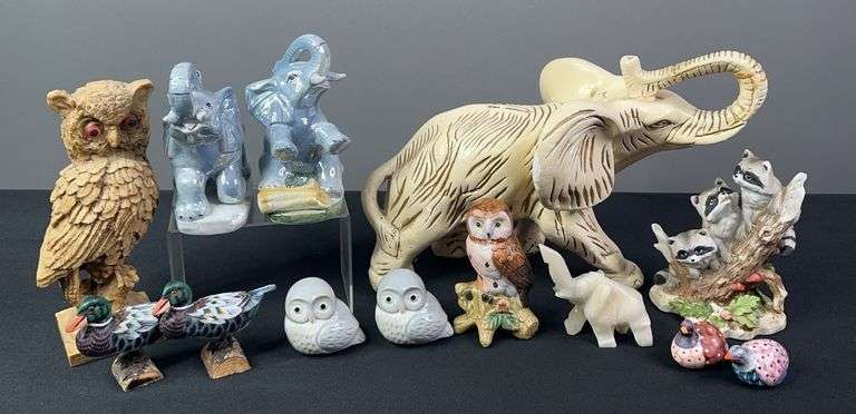 Assorted Porcelain Animal Figurines & Elephant Piggy Bank image