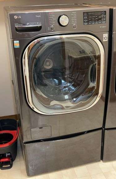 LG Thin Q Front Load Washer & Stand image