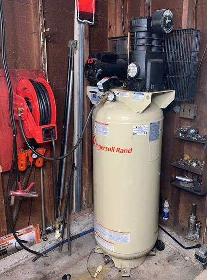 Ingersoll Rand Air Compressor & Hose Reel image