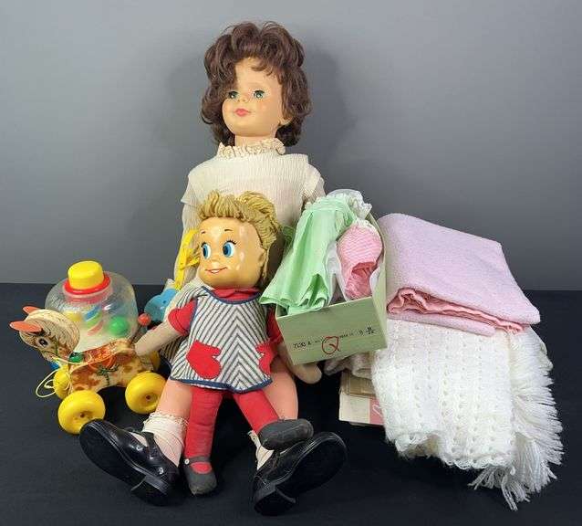 Vintage Dolls, Doll Clothes, and Blankets image