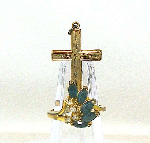 "14K GE 10k" Gold Ring & 12k GF Gold Cross image
