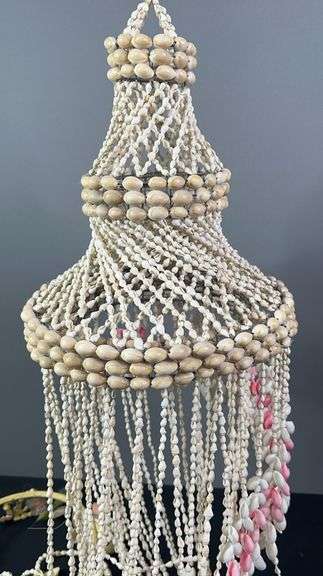 Seashell Chandeliers & Wood Serving Tray image