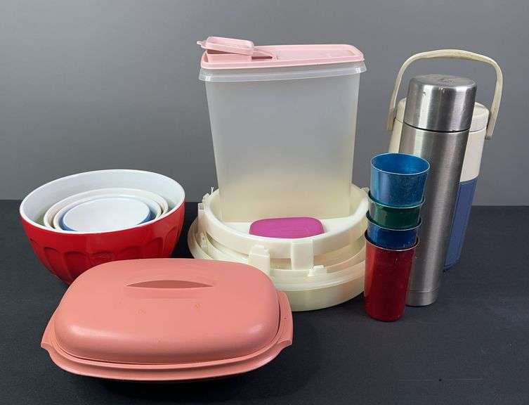 Tupperware and Set of Mixing Bowls image
