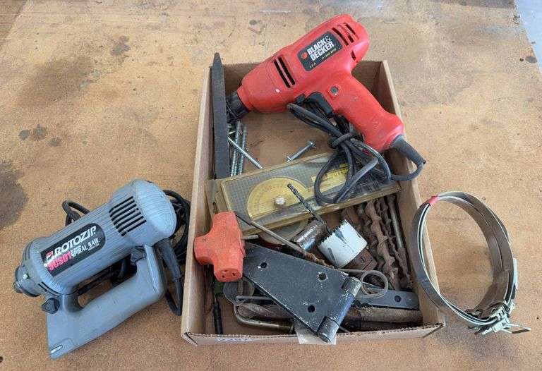 RotoZip Spiral Saw, Black & Decker Corded Drill, Drill Bits & Assorted Shop Essentials image