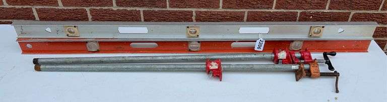 Two Levels and Pair of Clamps image