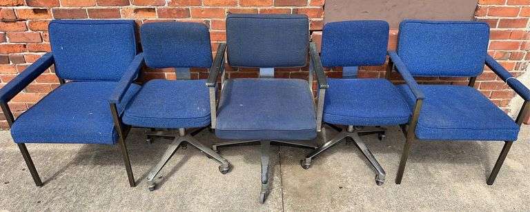 (5) Assorted Blue Office Chairs image
