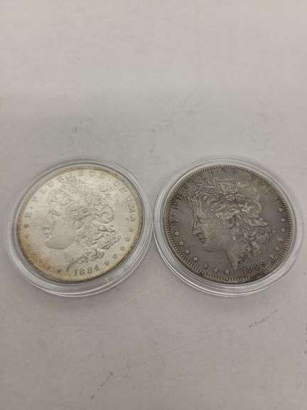 1884-O, 1889 Morgan Silver Coin $1 Dollars image