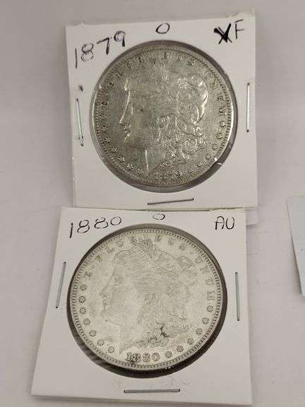 1879 O XF-1880 O AU Morgan Silver Dollar image
