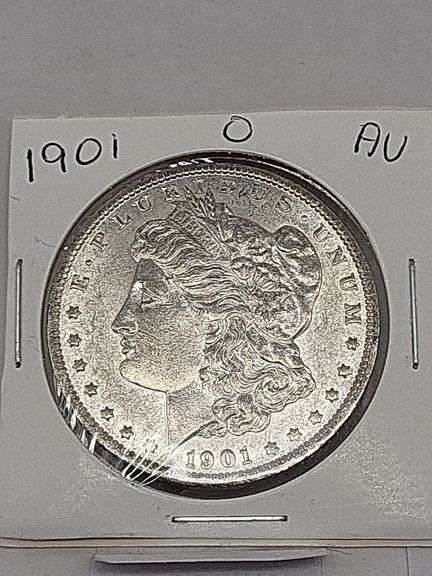 1901 Morgan silver dollar O AU image