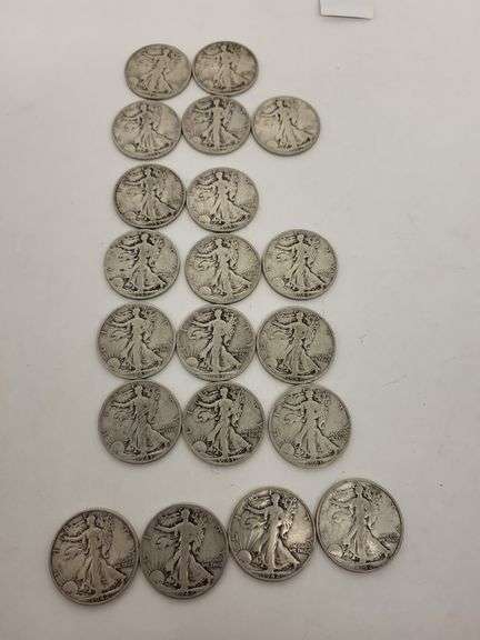 20-1942/1945 Walking Liberty Silver US Half Dollars image