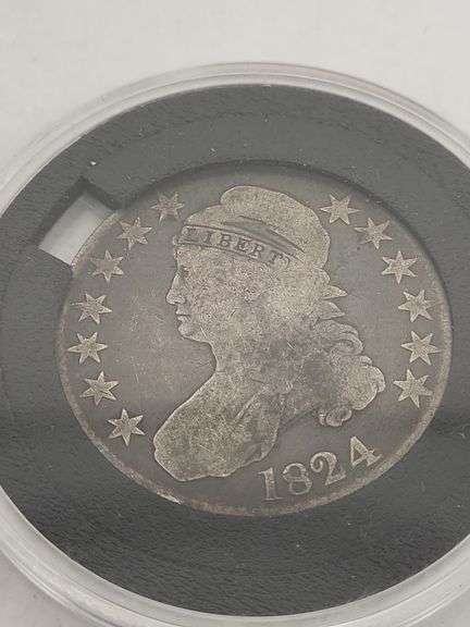1824 Silver Bust Quarter Holed Coin Collection image