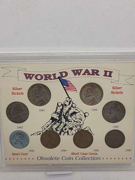 World War II Obsolete Coin Collection Silver Nickels Steel Cent 1942 To 1946 image