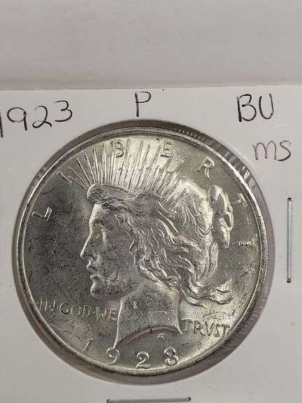 1923-P BU MS PEACE SILVER DOLLAR image