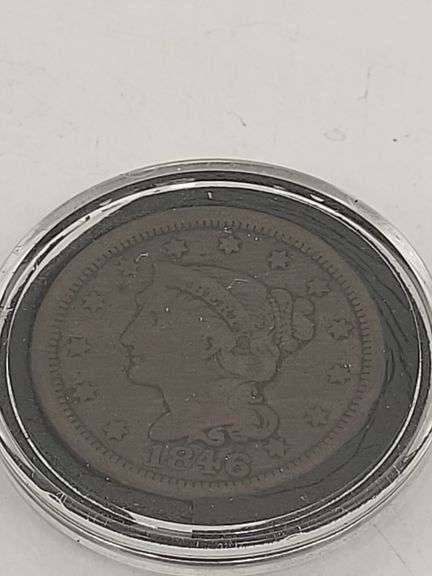 1853 Large Cent Braided Hair Cent US Coin image