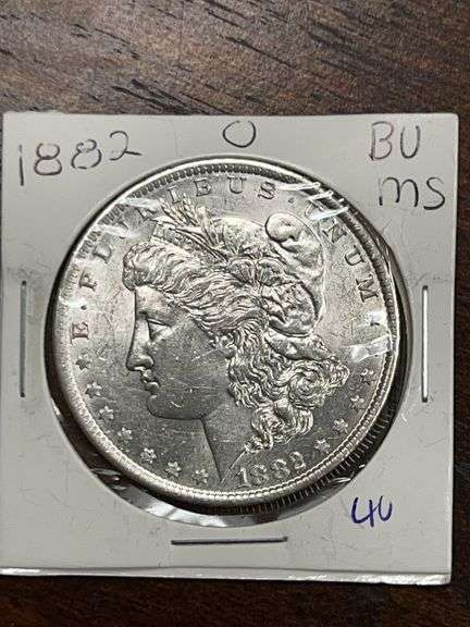 1882 O Morgan Silver Dollar BU image