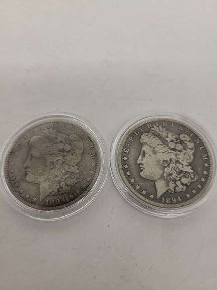 (2) 1894-O Morgan Silver Coin $1 Dollar image