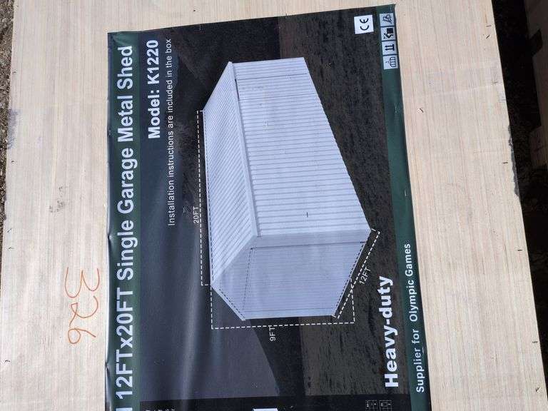12*20 single Garage metal shed image
