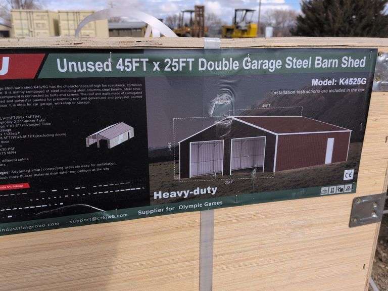 45*25 Double Garage Steel Barn Shed image