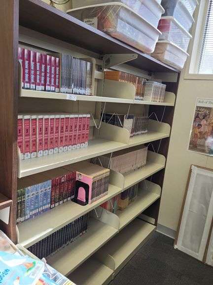 Tall school library double bookshelf- books and contents not included image