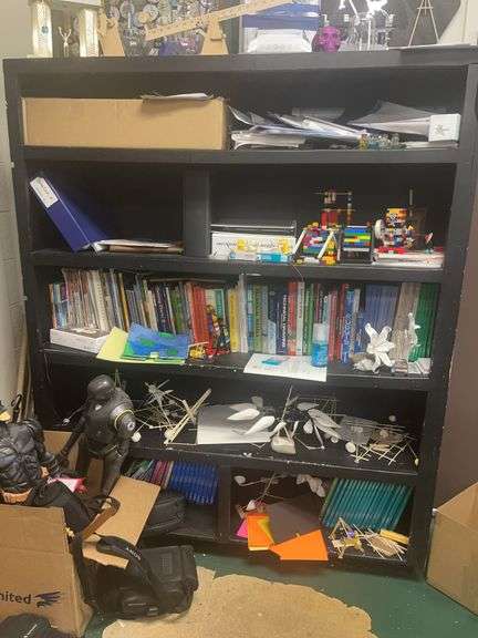 Storage shelves and bookcase image