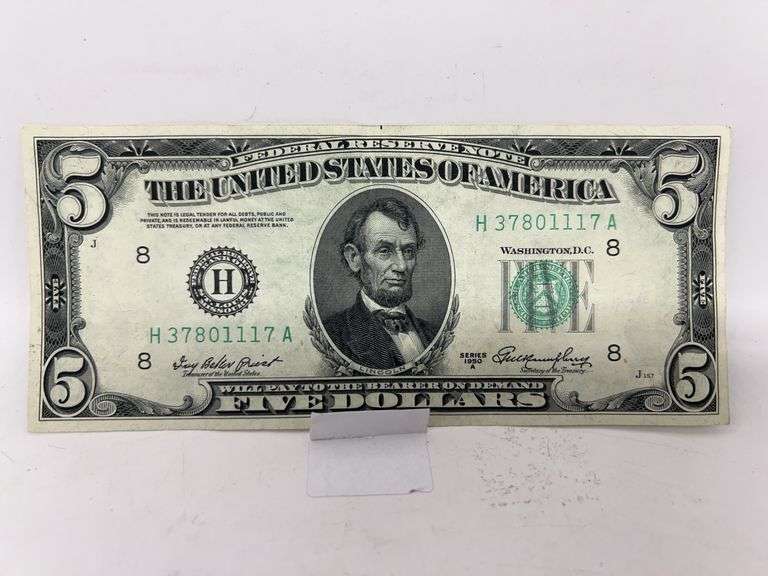 1950 Five Dollar Crisp Note image