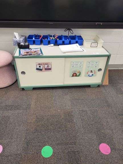 Storage bench- items on and around bench not included image