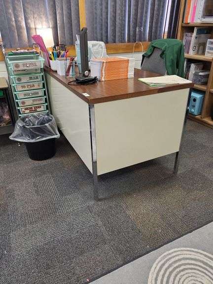 Office Desk- contents on and around desk not included image