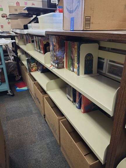 12ft freestanding bookshelf unit- books not included image