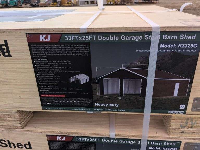 33*25 Double Garage Steel Barn Shed image