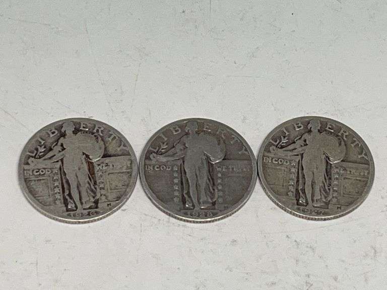 3 USA Standing Liberty Quarters Diff Dates image