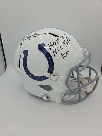 Lenny Moore Signed Colts Helmet w COA image