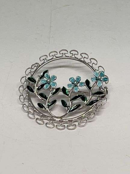 1 1/2" Round Brooch 5.2 Grams Sterling silver image