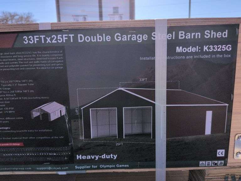 33ft x 25ft Double Garage Steel Barn image