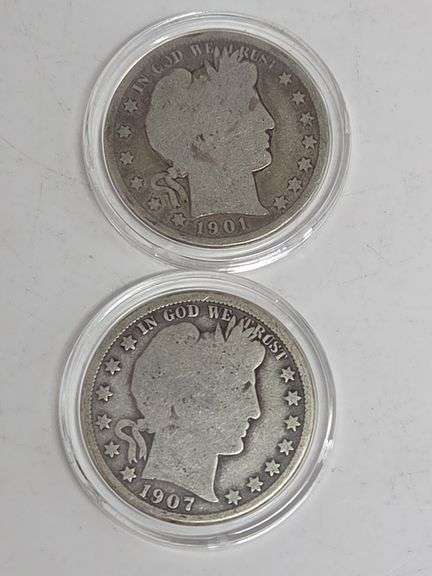1907 O & 1901 Barber Halfs image