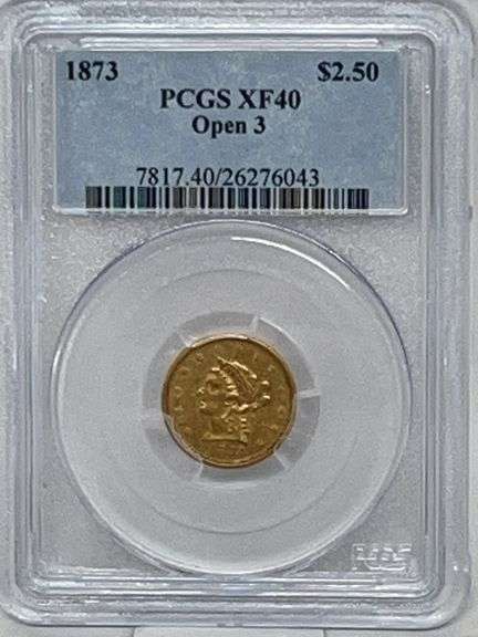 1873 USA Liberty Head Quarter Eagle PCGS XF40 Open 3 image