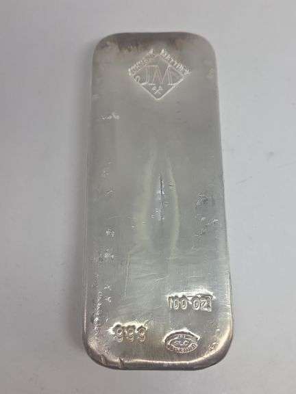 100 Troy oz Johnson Matthey Silver Bar image