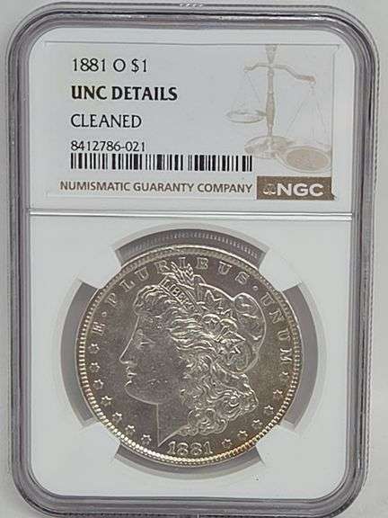 1881 O Morgan Silver Dollar NGC UNC Details (CLEANED) image