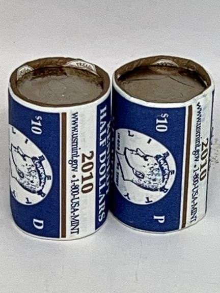 2 Rolls of 20 2010 Kennady Half Dollars UNC image