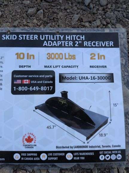 Skid Steer Utility Hitch Adapter 2" Receiver image